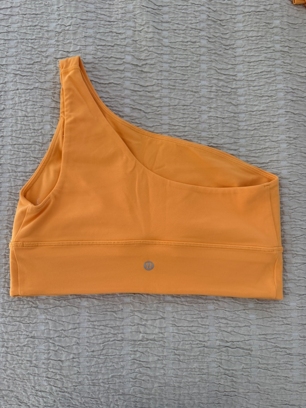 lululemon athletica One-Shoulder Crop Top in Pumpkin Orange or Mango
